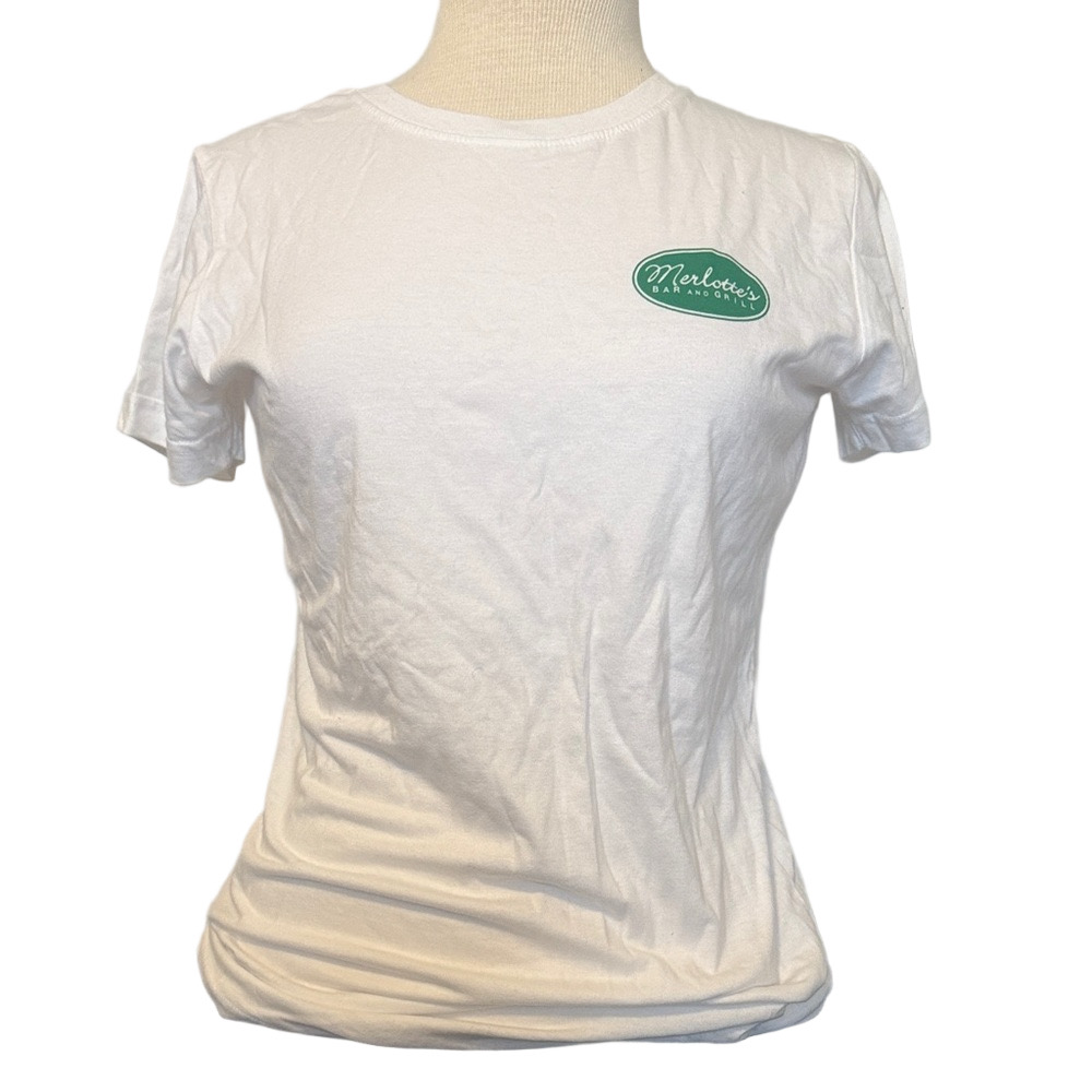 HBO True Blood Merlotte’s Bar & Grill White Graphic Tee Women’s Large